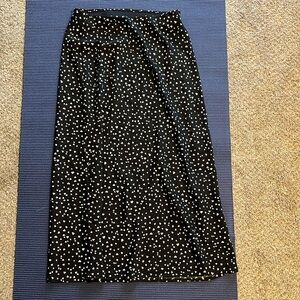 Black and White Heart polka dot midi skirt.